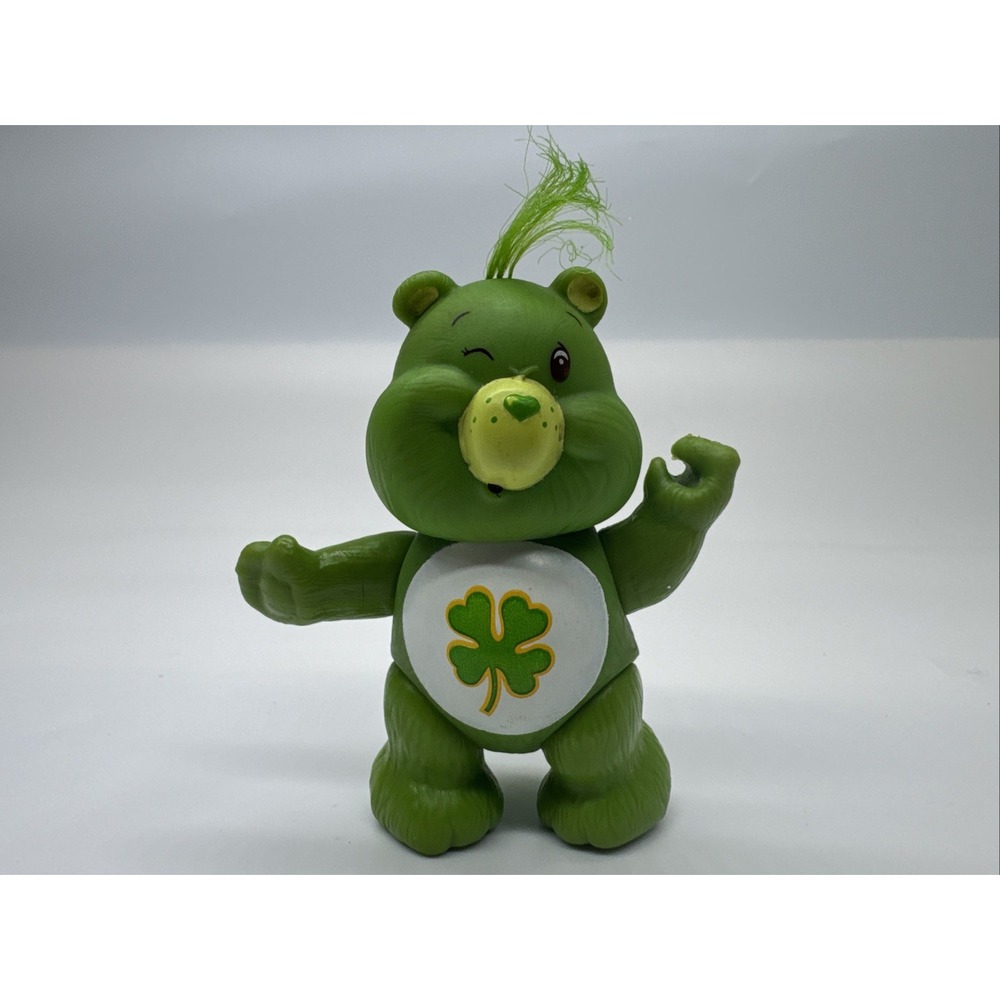 1983‎ Vintage Care Bears Good Luck Bear Posable Figurine Green 1980s Toy